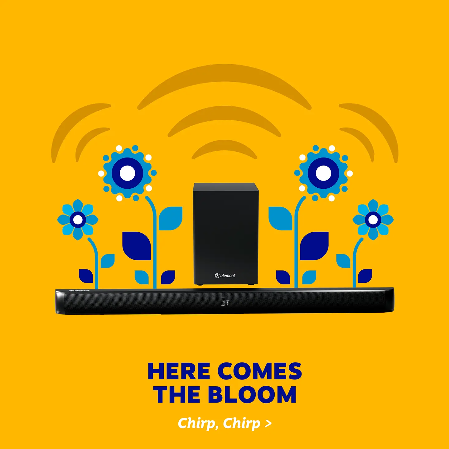 Here comes the bloom - chirp, chirp with an Element sound bar