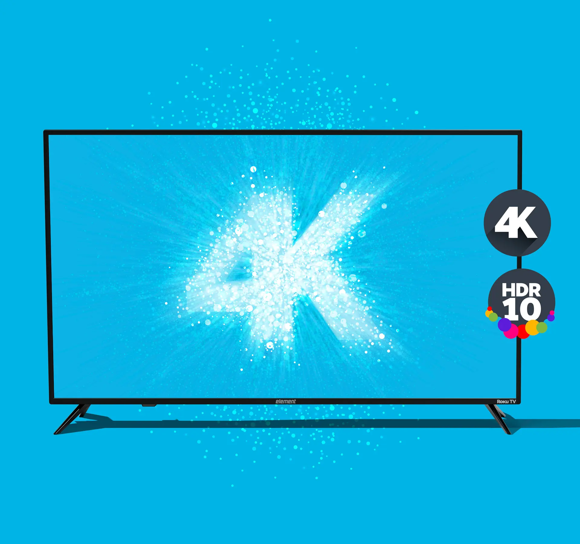 TV image with 4K graphic