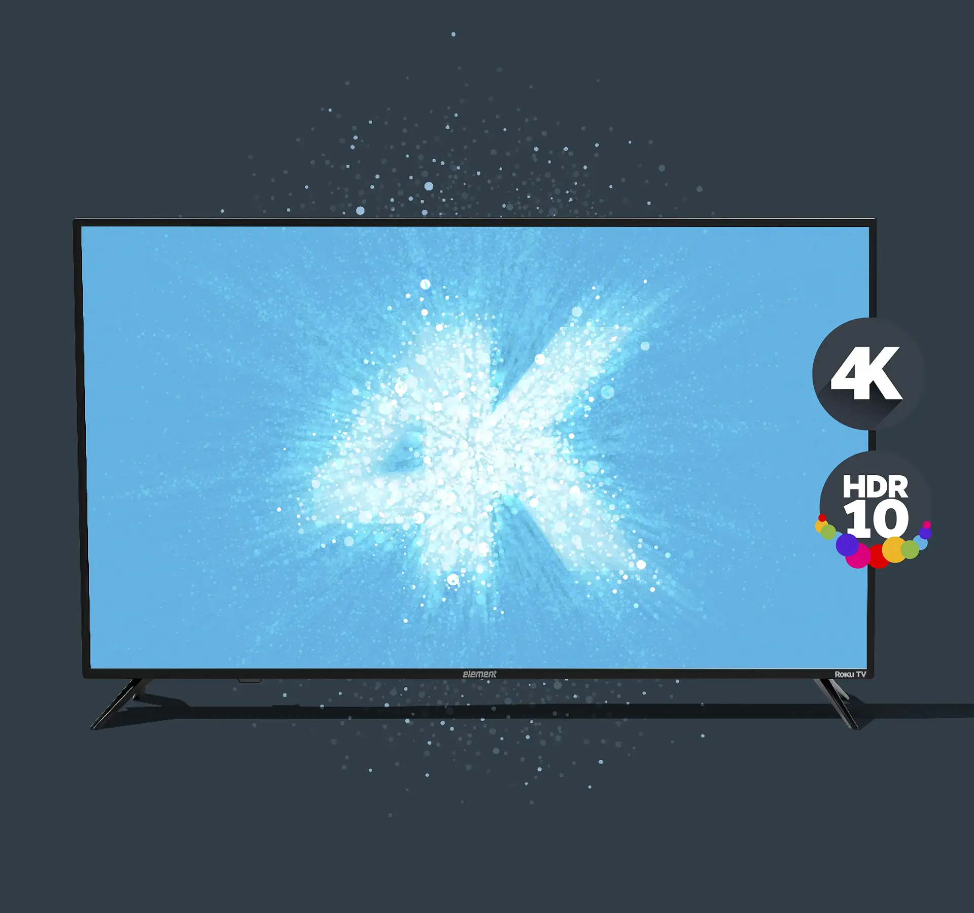 TV image with 4K graphic