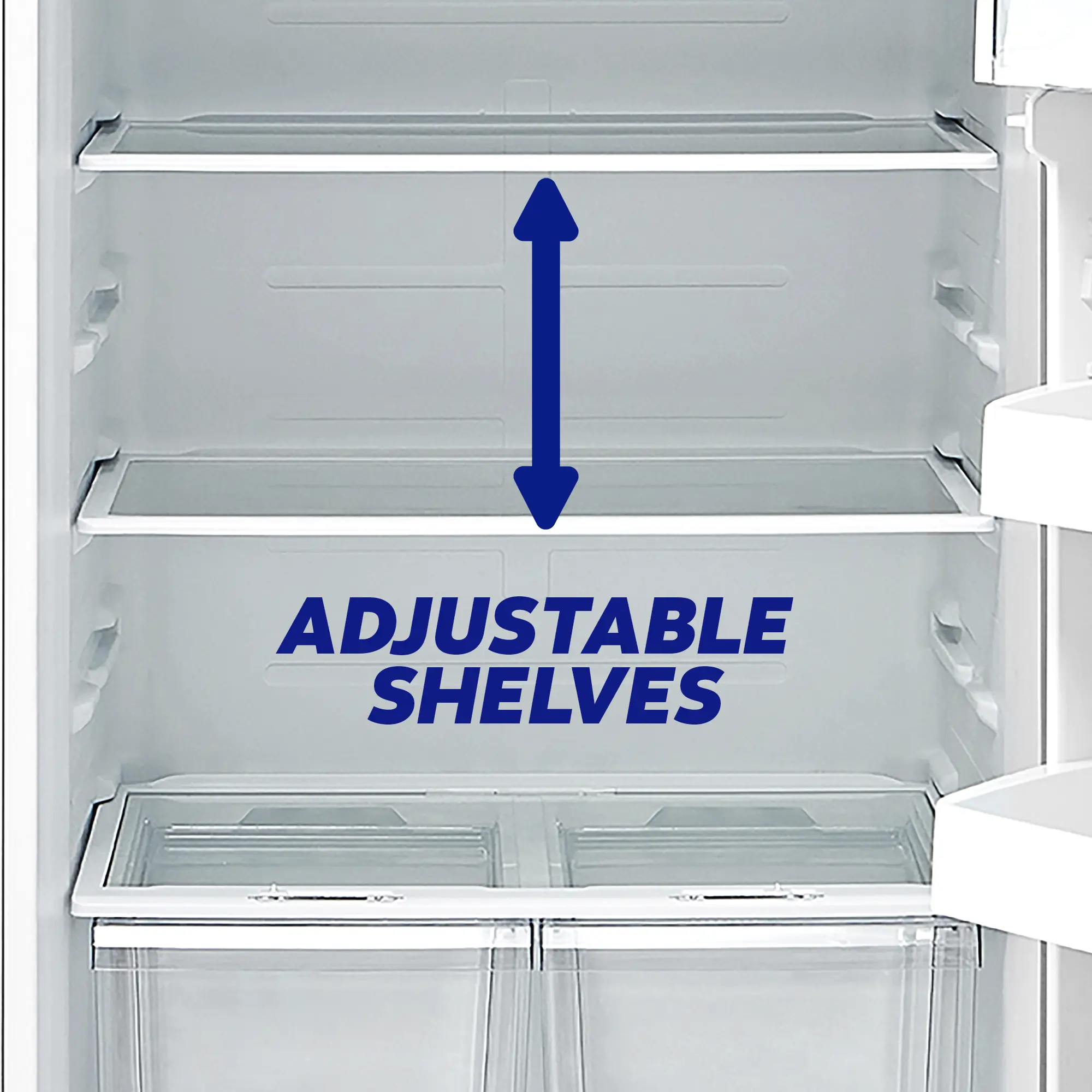 Adjustable fridge shelves