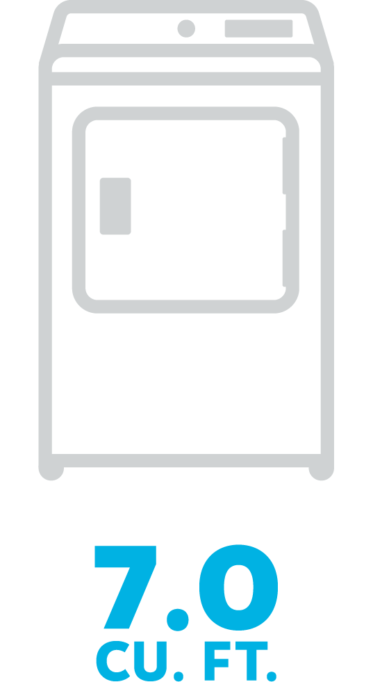 7.0 Cu.Ft. Gas Dryer - white icon