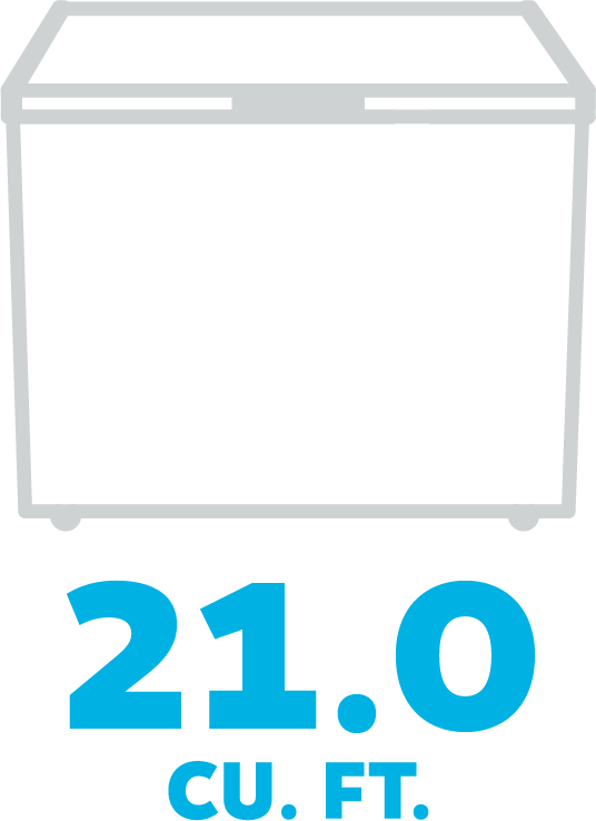 21.0 cu ft two door chest freezer icon