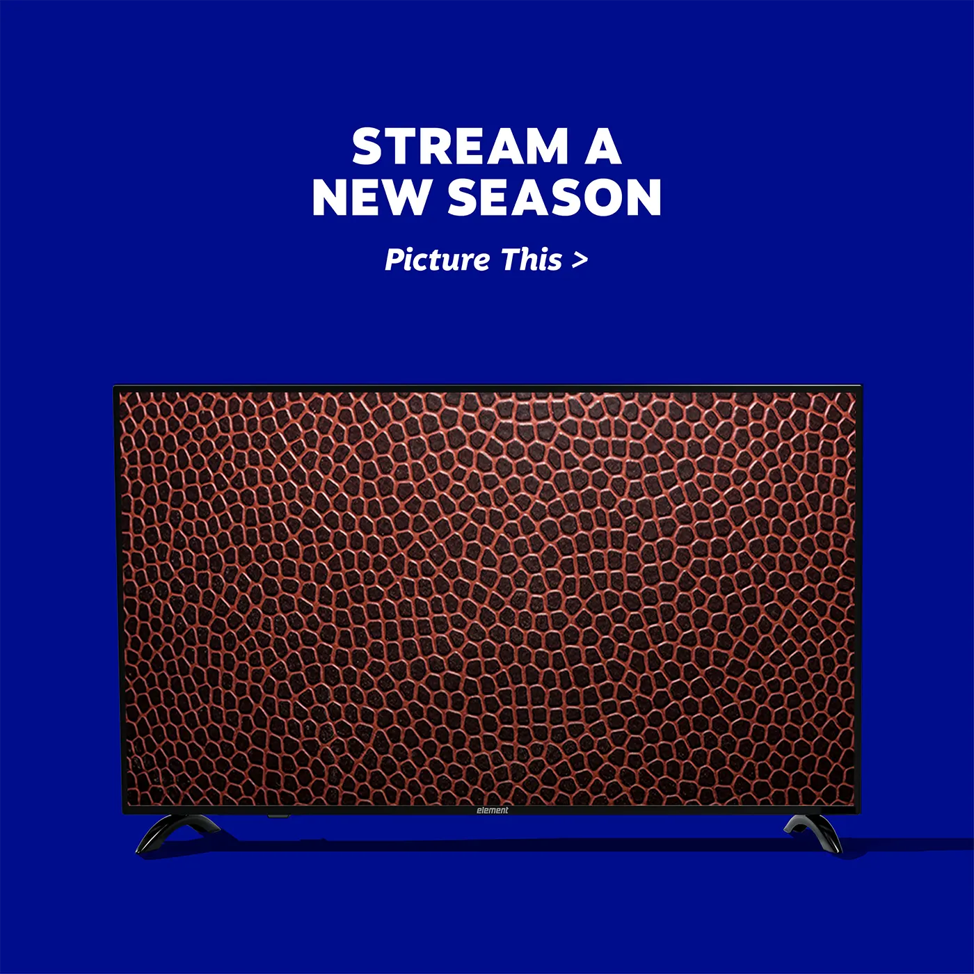 TV with the texture of a football on it