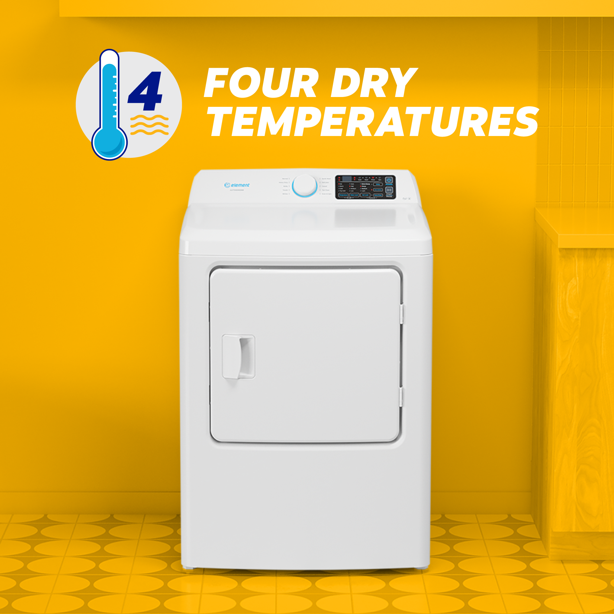 Element 6.7 cu ft dryer with 4 drying temperatures