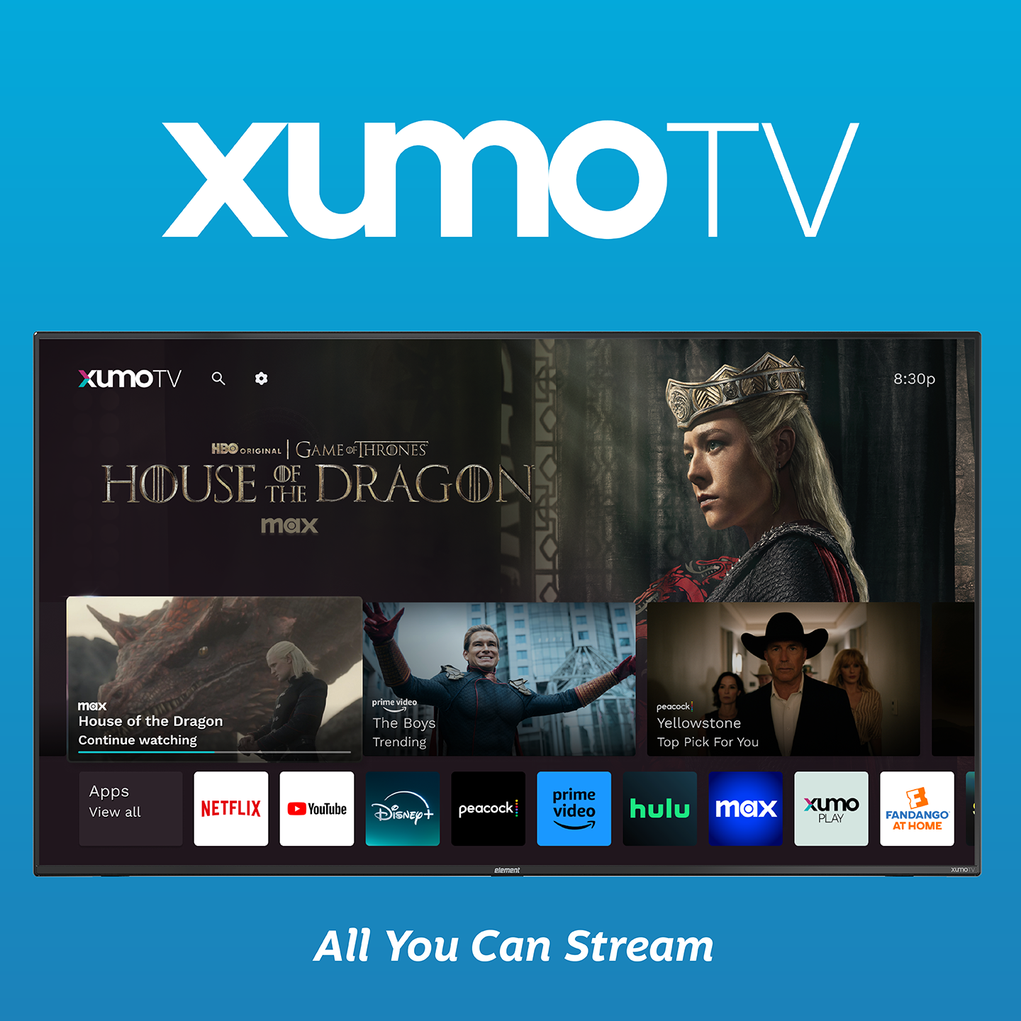 XUMO TV User Experience on TV