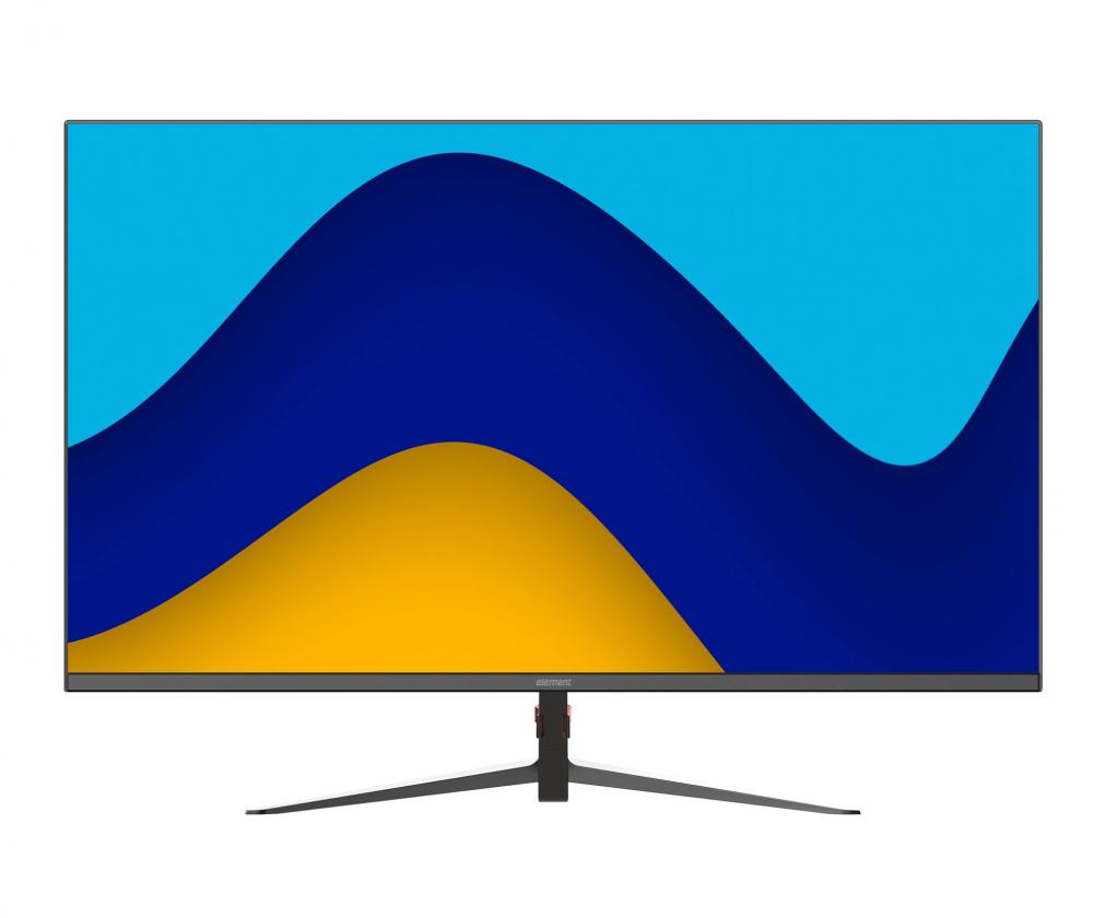 27" PC Monitor front image with cyan, blue, and yellow image on monitor