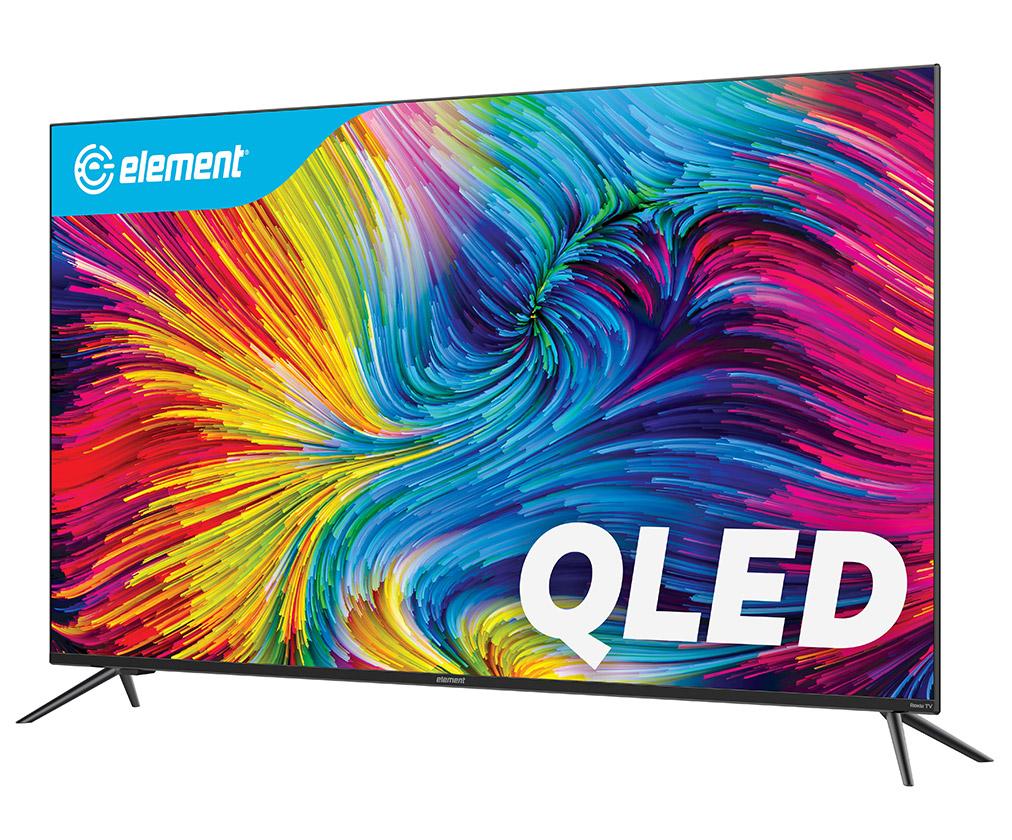 TV - angle view with rainbow QLED design