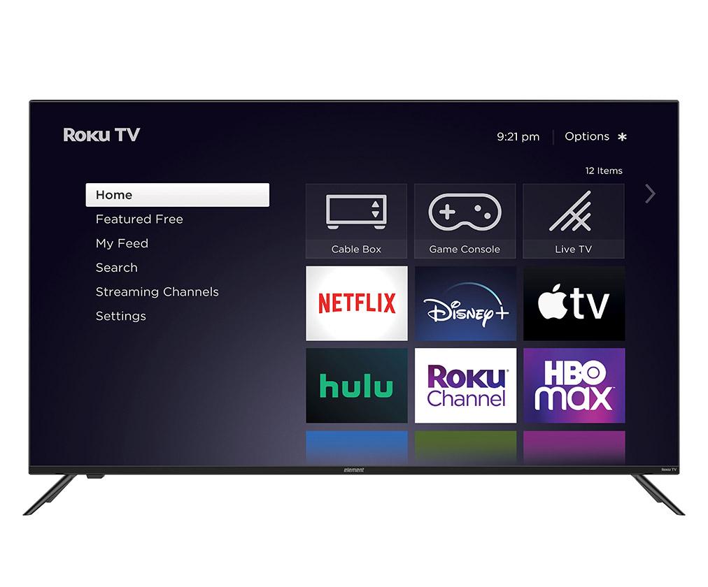 TV - front view showing Roku interface
