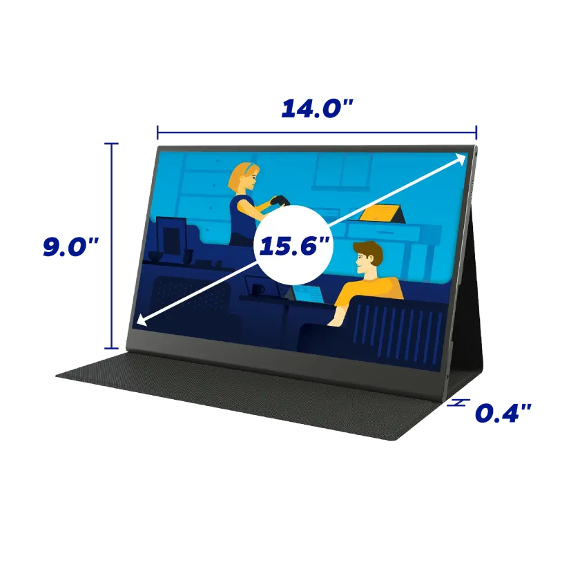 15.6" portable monitor dimensions