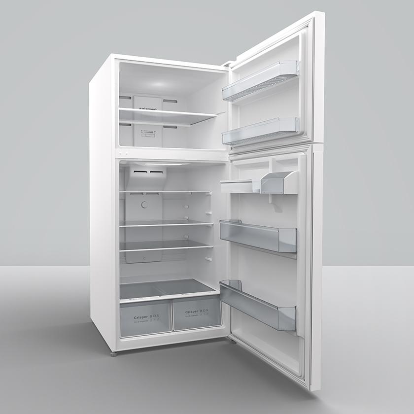 Angle door open refrigerator view