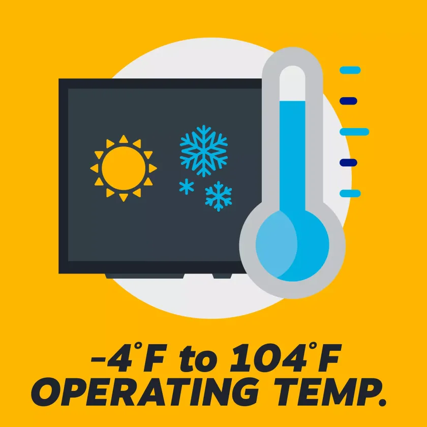 -4F to 104F operating temperatures