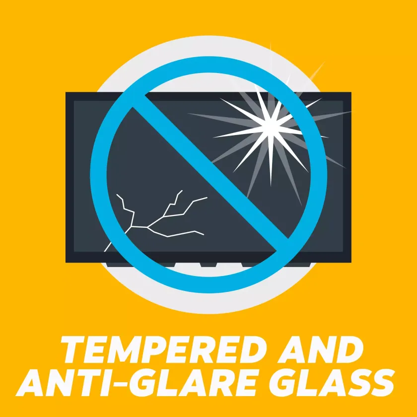 Tempered and anti-glare glass