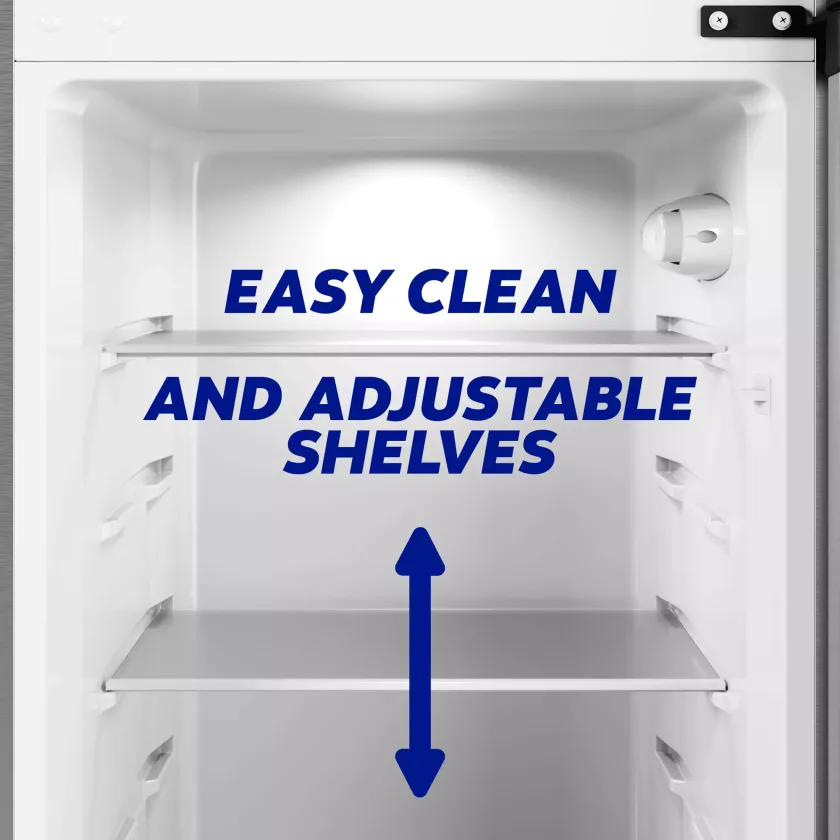 Easy clean and adjustable shelves