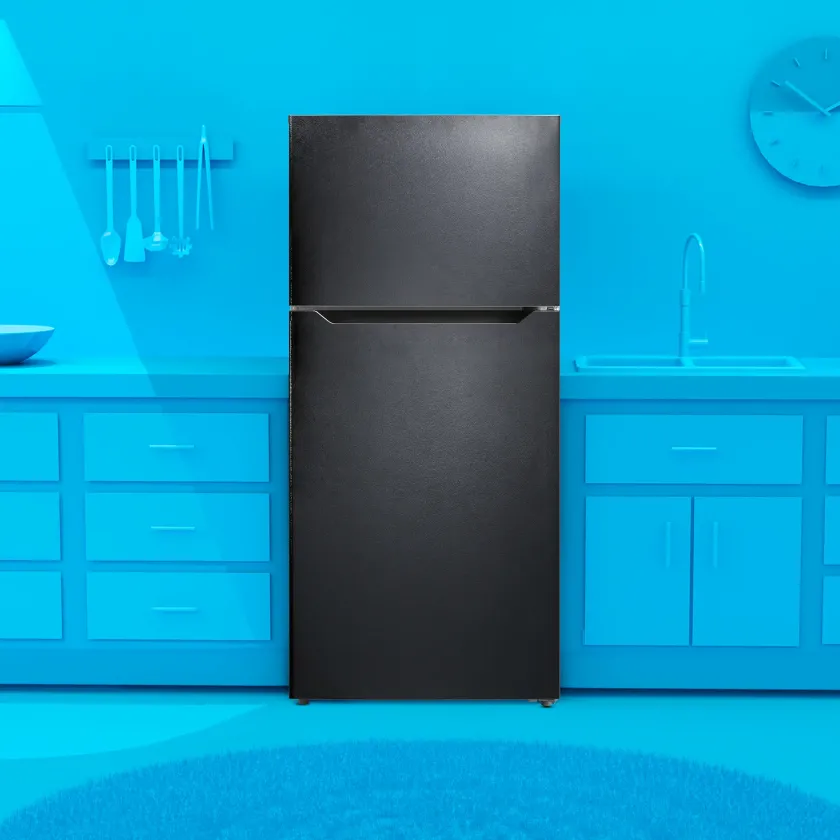 14.2 cu. ft. Top Freezer Refrigerator in blue monochrome kitchen environment