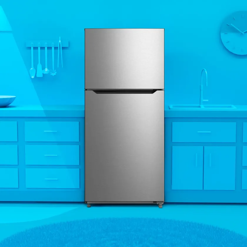 14.2 cu. ft. Top Freezer Refrigerator in blue monochrome kitchen environment 
