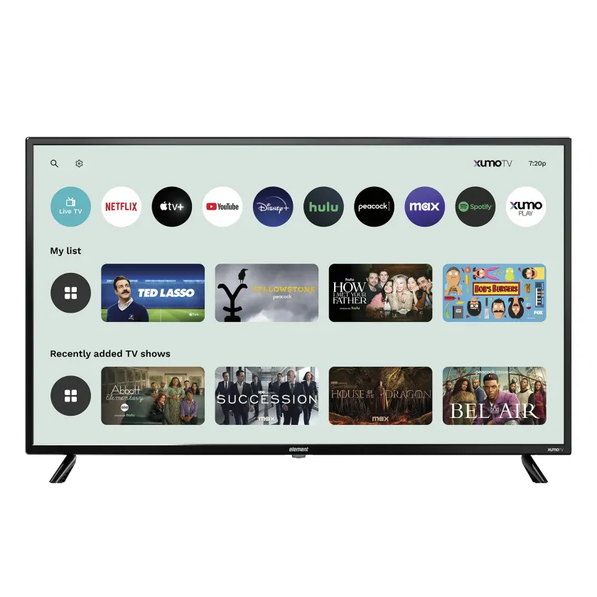 Element 50” 4K UHD HDR Xumo TV with Xumo smart platform on the screen