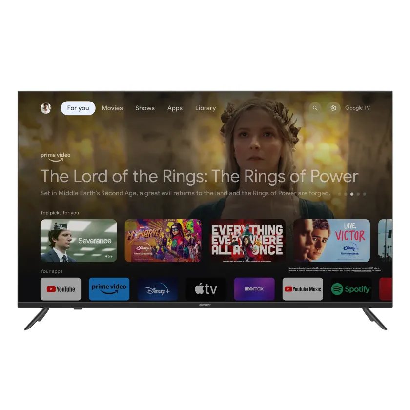 Element 55” TV - front view with Google UI