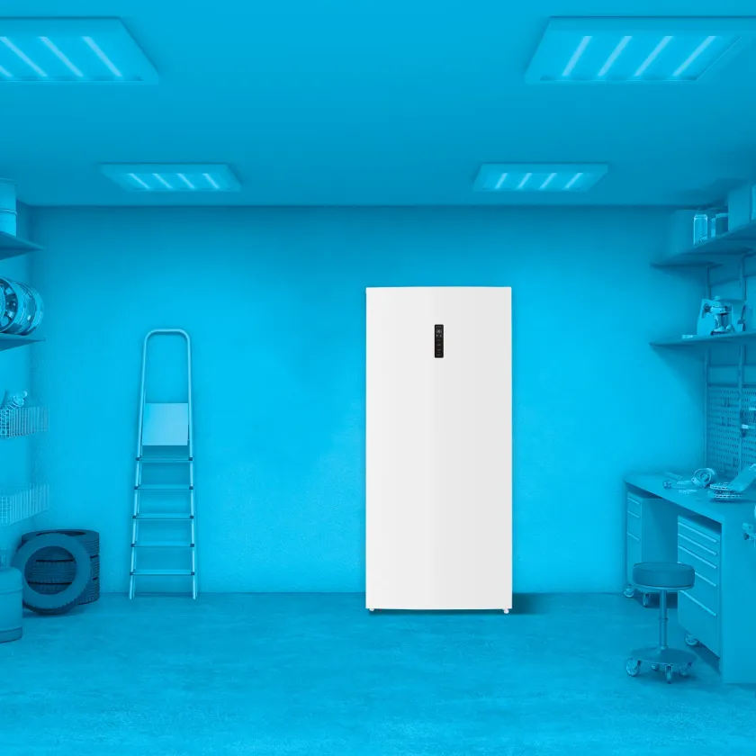 Element 21.2 cu. ft. Upright Freezer in monochrome blue garage environment