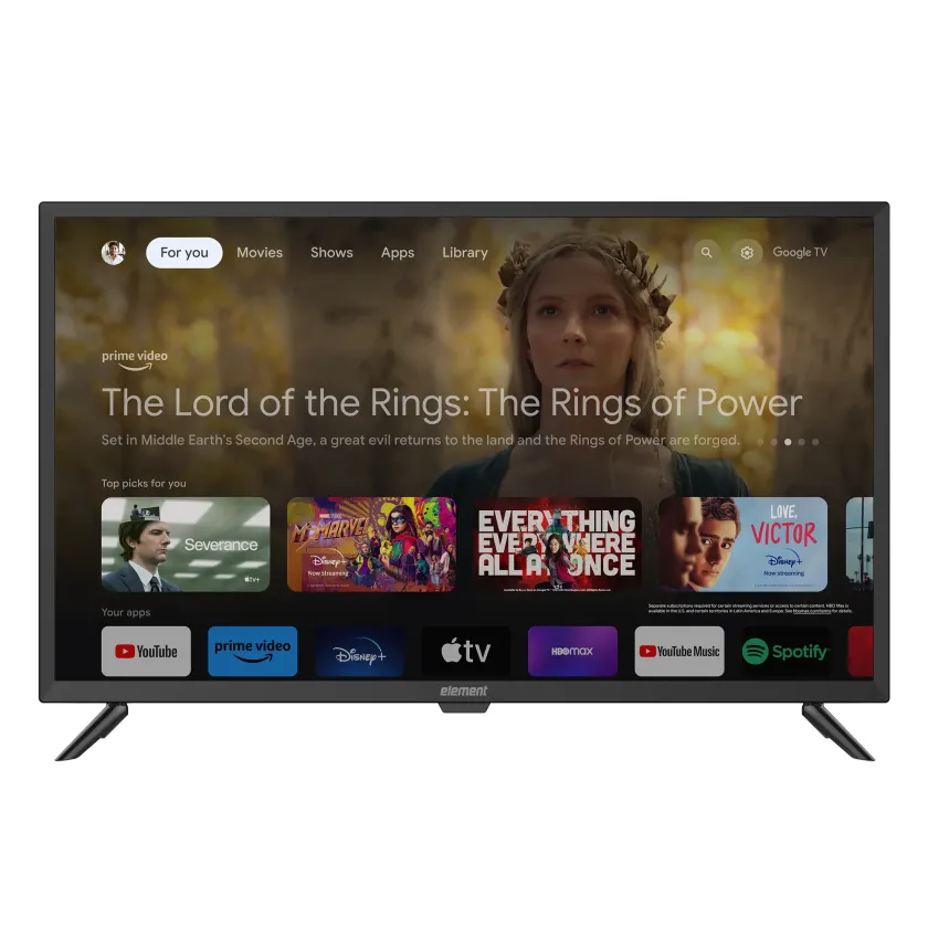 Element 32" TV - front view with Google UI