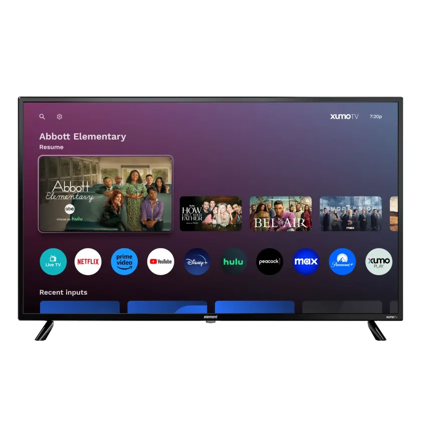 Element 43” 4K UHD HDR Xumo TV with Xumo smart platform on the screen