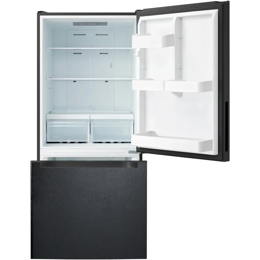 Element 18.7 cu. ft. Bottom Freezer Refrigerator front top door open
