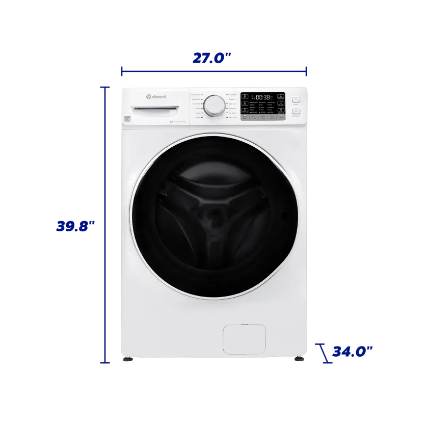 4.5 cubic feet front load washer dimensions
