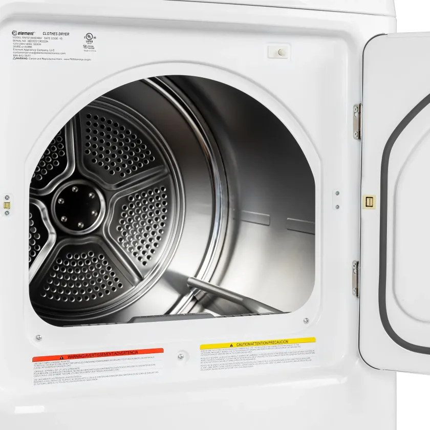 6.7 cu ft Electric Dryer inside of dryer