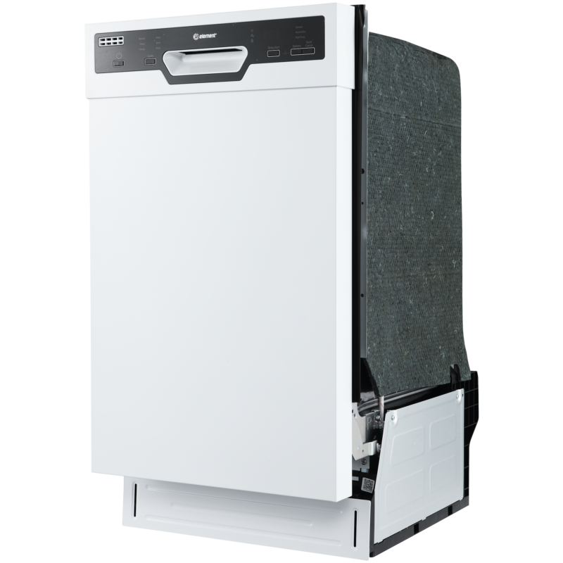 18" white dishwasher angle view