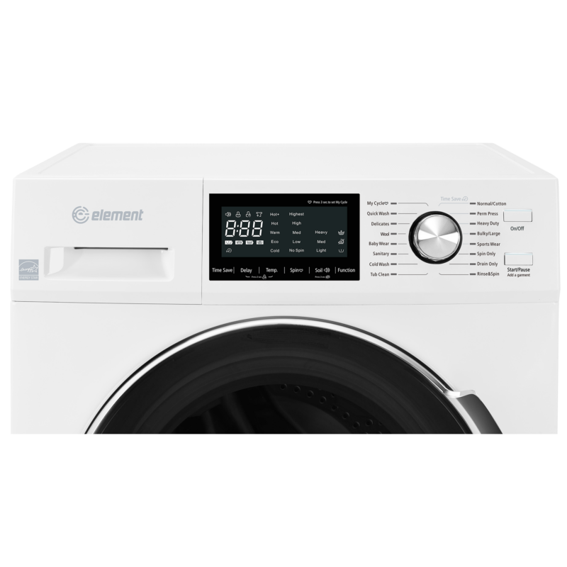 2.7 cubic feet front load washer control panel