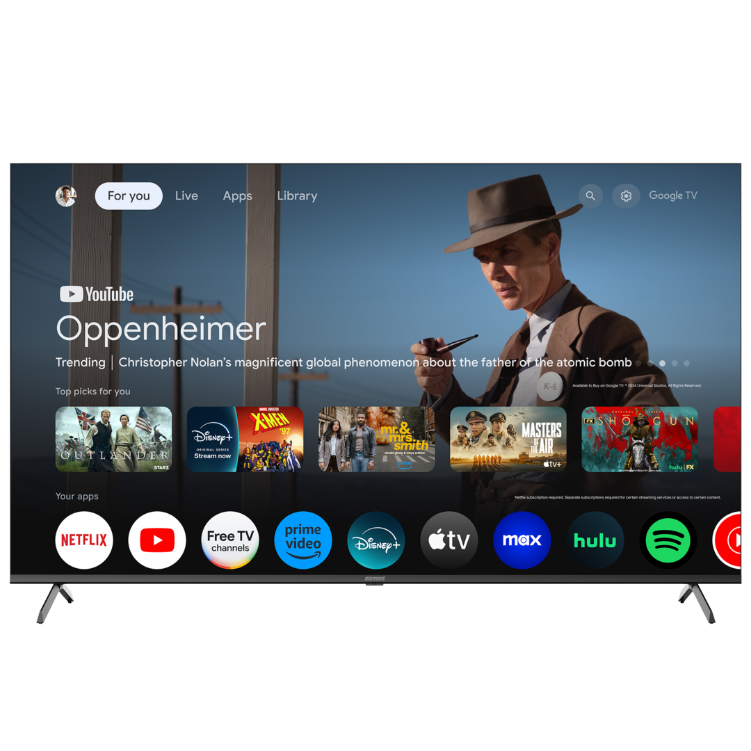 Element 65” TV - front view UI