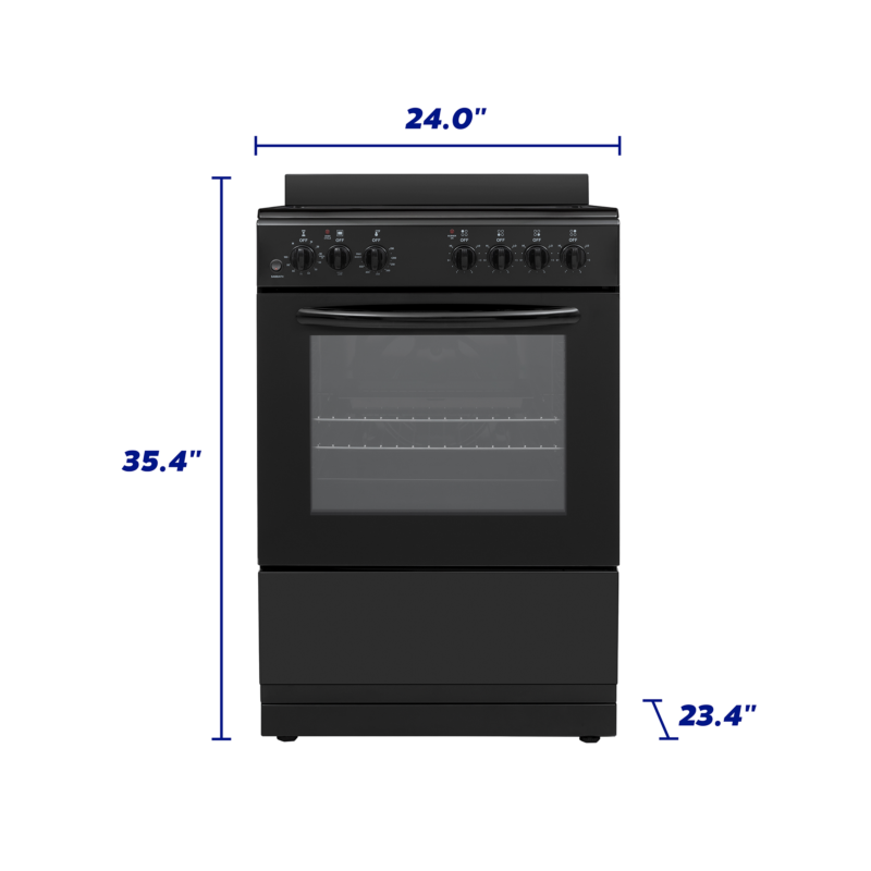 24" Electric Range - Dimensions