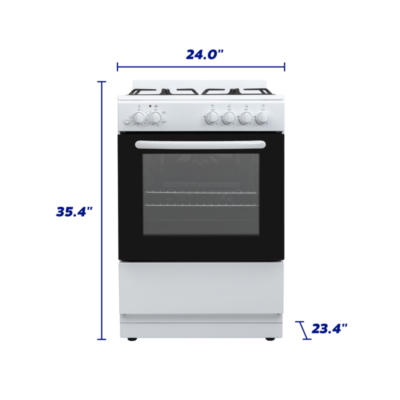 24" Gas Range - Dimensions