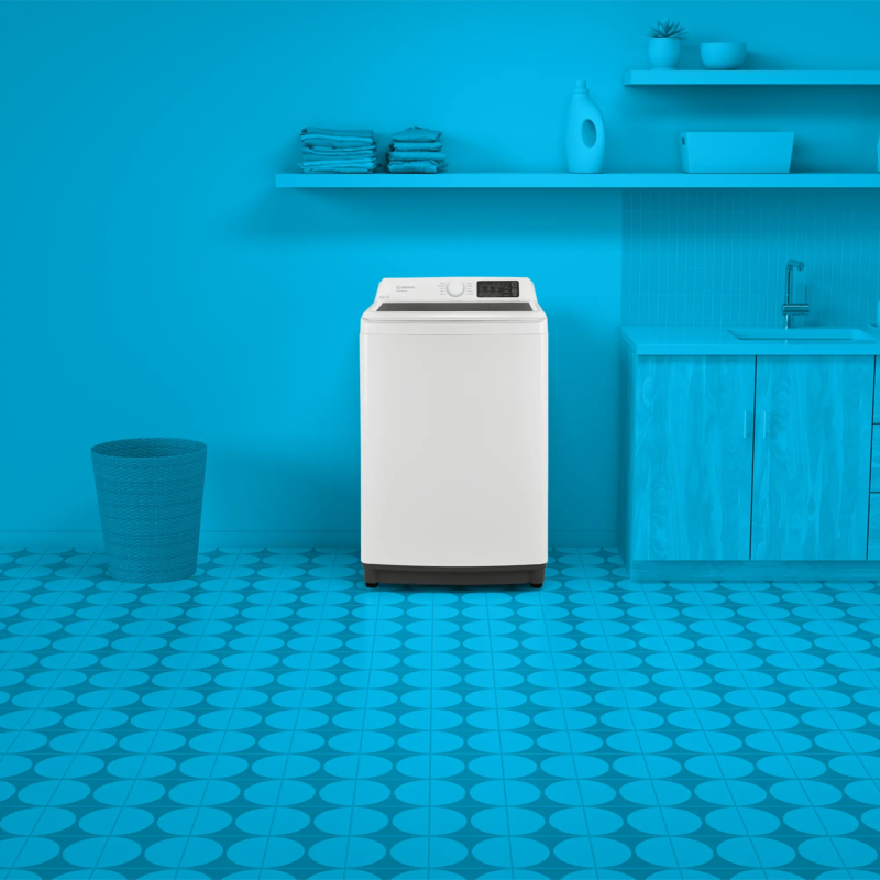 4.5 Cu. Ft. Top Load Washer in blue laundry room environment