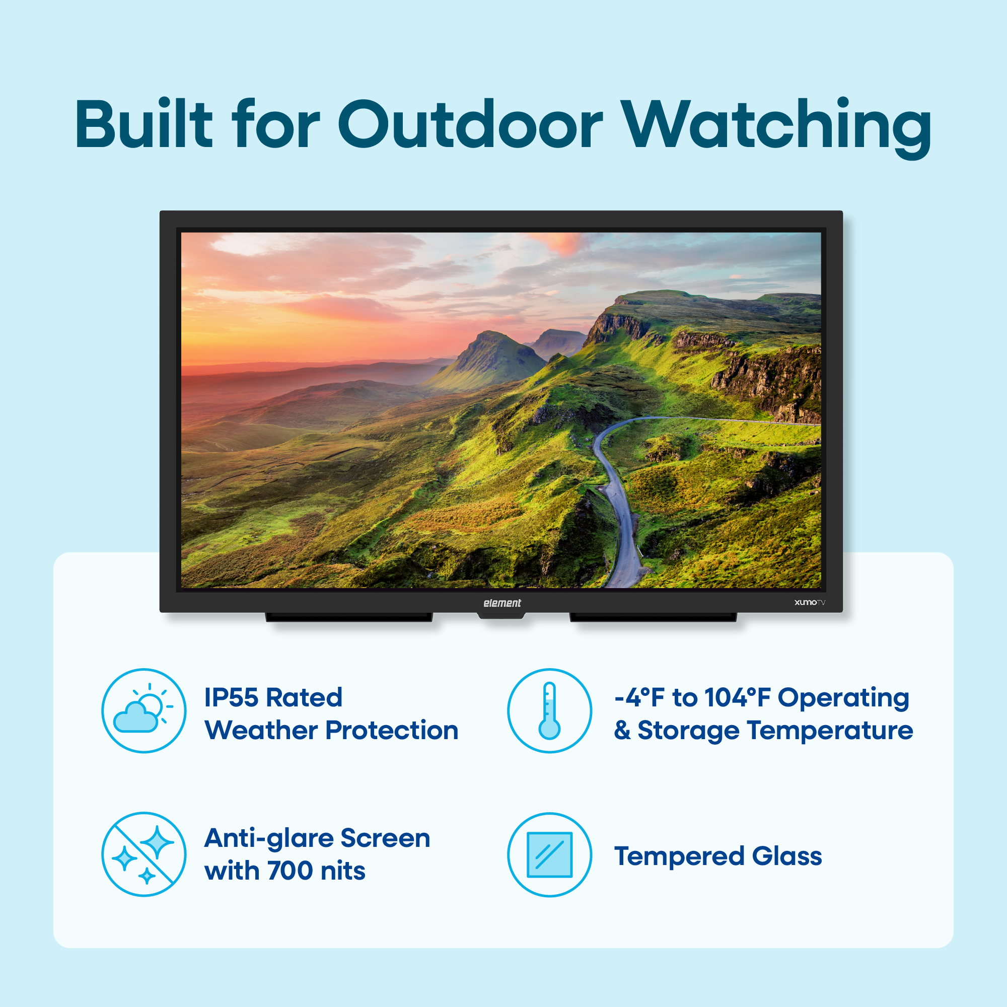 五十恩 テレボート 65' 4K UHD Partial Sun Outdoor Xumo TV (EP500AE65C) | Element